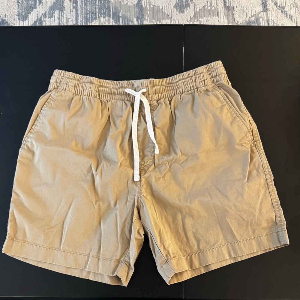 J.Crew Men’s Khaki Elastic Waist Shorts (Size: Medium)